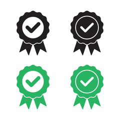 Poster - Certificate icon. Premium quality. Achievement badge. Check mark icon