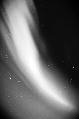 Sticker - Night starry sky. Northern lights, aurora borealis. Black white vector