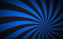 Black And Blue Spiral Background. Swirling Radial Pattern. Abstract Vector Illustration