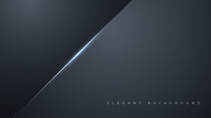 Wall Mural - abstract minimal background with dark black navy. business banner with elegant shiny light. vector i
