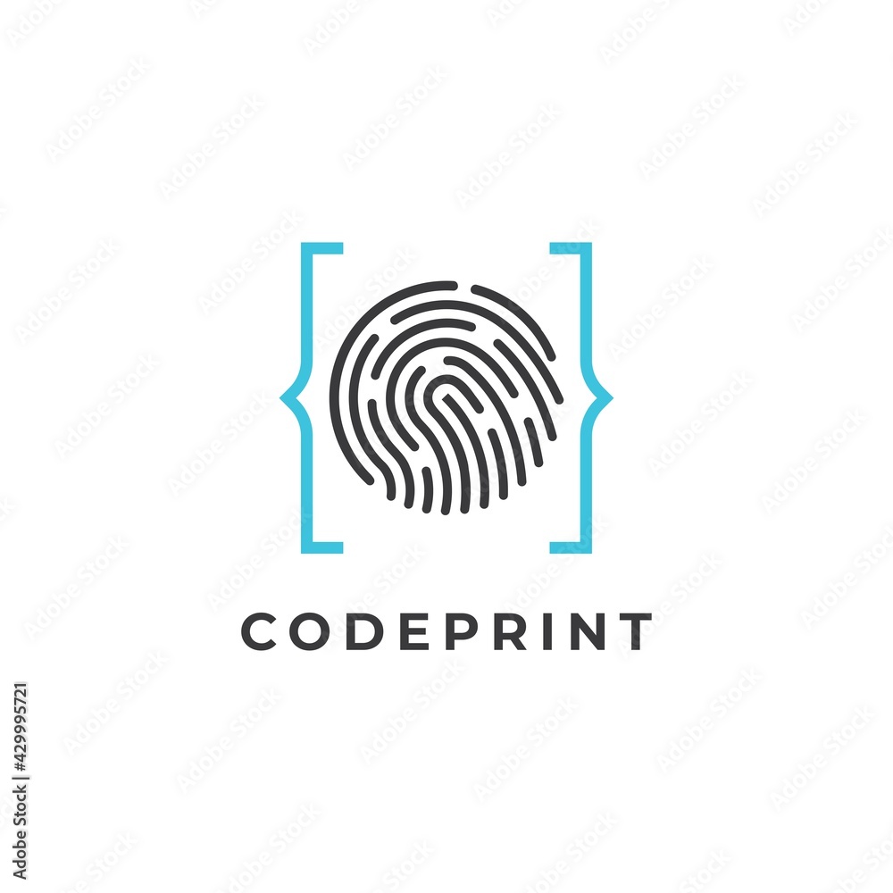 Finger print code logo design illustration Stock Vector | Adobe Stock