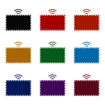 Email icon isolated on white background color set