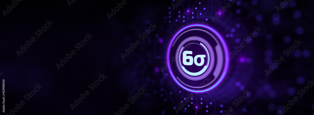 6 Sigma six. DMAIC Lean Manufacturing Technology concept