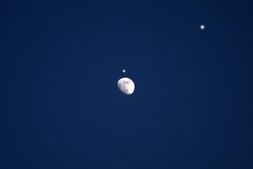 Wall Mural - moon in the sky,night, blue, space,dark, planet, evening, moonlight, white,satellite,