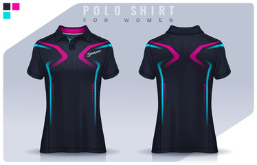 t-shirt sport design for women,  Jersey mockup.  Polo Uniform template.