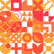 © Tatiana Sidenko - Seamless Bauhaus Abstract vector background. Retro geometric pattern. Simple shapes mosaic.