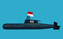 Indonesian Military Submarine KRI Nanggala 402 Viral International Global News Flat Vector Art