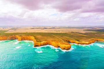 Wall Mural - Great Ocean Road. Aerial view