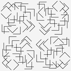 Aufkleber - Abstract corner patter. Seamless ornament with same corners.