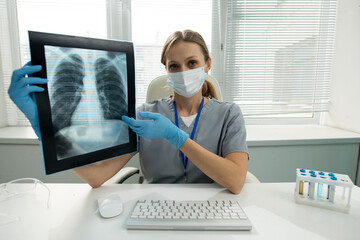 Poster - Radiologist explaining x-ray image to you