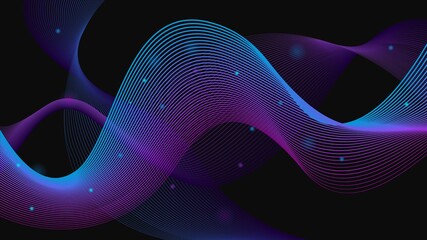 Poster - Abstract Gradient Waving Line Technology Background. Vector illustration