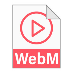 Fototapete - Modern flat design of WebM file icon for web