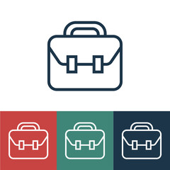 Sticker - Linear vector icon with briefcase