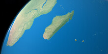 Madagascar Island In Planet Earth, Aerial View From Outer Space