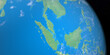 Strait of Malacca in planet earth, aerial view from outer space. 3d render