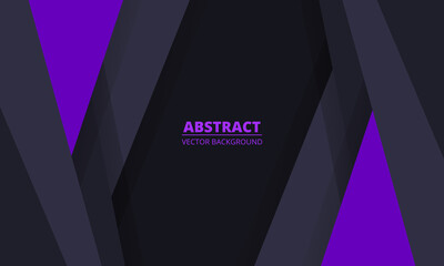 Dark abstract diagonal background with purple and gray colored paper lines. Modern elegant design illustration for banner, cover, flyer, page, website and header. Vector illustration EPS10.