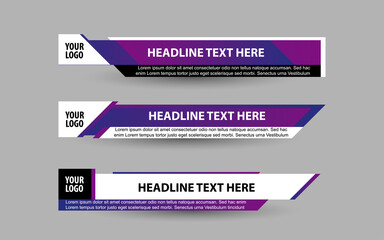 Wall Mural - set collection vector of broadcast news lower thirds template layout design banner for bar headline 