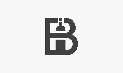 bottle B letter logo concept isolated on white background.
