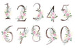 © helenagl - Floral Number. Set digits with botanical bouquet. Wedding invitations, greeting card, birthday, logo, poster other ideas. Vector illustration.