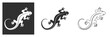 Lizard logo. Isolated lizard on white background