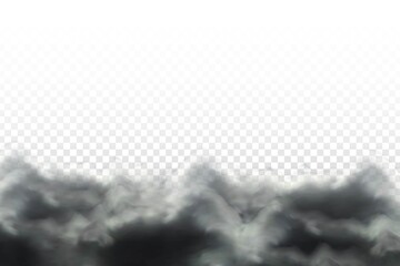 Wall Mural - Vector realistic isolated thunder cloud sky for template decoration and covering on the transparent background. Concept of storm and cloudscape.