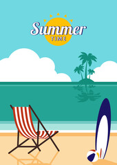 Wall Mural - Summer time and happy holiday concept design template background