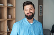 © Stock 4 You - Smiling millennial caucasian man freelancer in office headshot portrait
