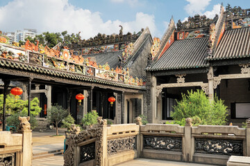 guangzhou, guangdong, china. the chen clan ancestral hall is an academic temple, built in 1894, exem