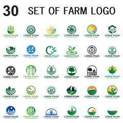 Poster - set of farm vector , set of agriculture logo