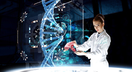 Wall Mural - innovative technologies in science and medicine . mixed media