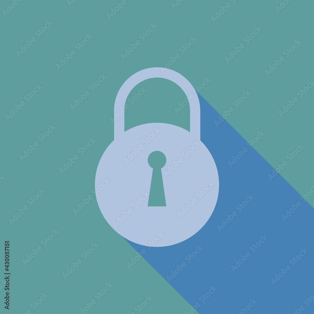 Lock, unlock color icon vector. Line security symbol. Trendy flat ui ...