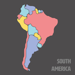 Canvas Print - Smooth map of South America continent