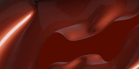 Wall Mural - Abstract red water drop shape, free shape, glossy texture 3d illustration