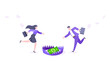 © Konstantin - Money trap business concept. Young adult people running to catch the coin money in the steel bear trap flat style design vector illustration. Metaphor of greedy financial risk and bad solutions.
