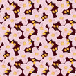 Floral raster seamless background, imitation of art oil. Suitable for textiles, wallpaper, wrapping paper, packaging.