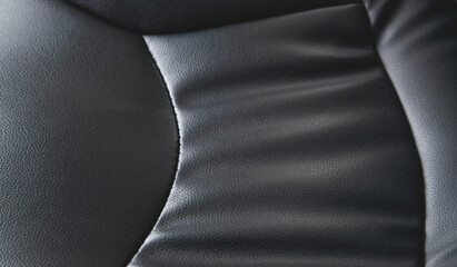 Wall Mural - Black leather material texture background.