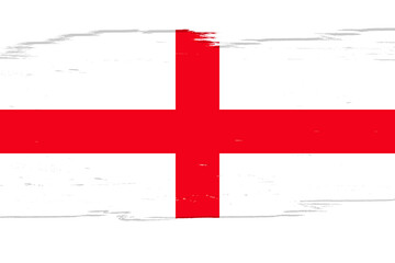 Flag of England, banner with grunge brush