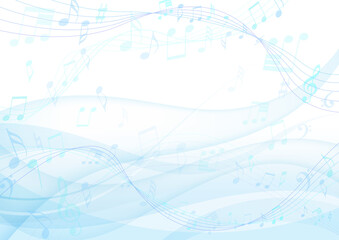  ウェーブ,波,背景,曲線,海,風,ブルー,夏,音符