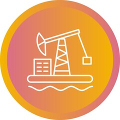 Poster - Unique Oil Platform Line Vector Icon