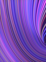 Poster - Wave multi colored striped background. Twisted lines abstract art. 3d rendering digital illustration