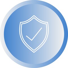 Wall Mural - Protected shield line vector icon