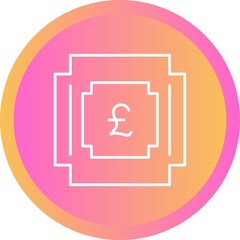 Sticker - Unique Pound Symbol Line Vector Icon