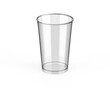 Blank transparent promotional stadium cup for branding, mockup template on isolated white background, 3d illustration