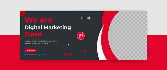 Wall Mural - digital marketing webinar facebook cover banner template social media post