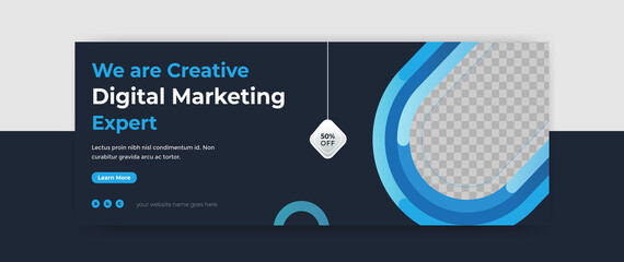 Wall Mural - digital marketing webinar facebook cover banner template social media post