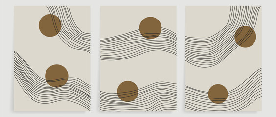 Luxury  line art background vector. Minimalist modern contour drawing. contemporary abstract art design for wall art, wallpaper, home decoration, cover, printable painting.