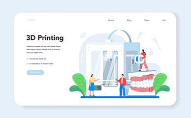 Poster - 3D modeling web banner or landing page. Digital drawing