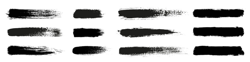 big collection of grunge black paint, ink brush strokes. brushes, lines, brush, strokes, grunge, dir