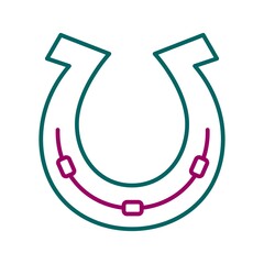 Sticker - Unique Horse Shoe Line Vector Icon