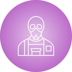 Wall Mural - Unique Gas Mask Line Vector Icon